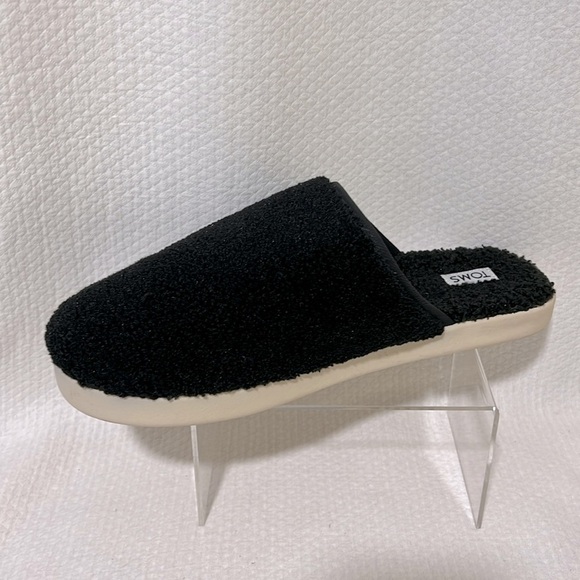 Tom’s Men’s black Melange Shearling Harbor Mule House‎ Slipper size 9 - Picture 3 of 12